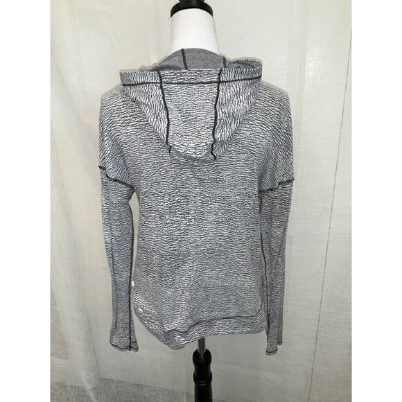 Lululemon Squad Goals Hoodie Sheer Luon Pebble Jacquard White Black 6 - Picture 3 of 8